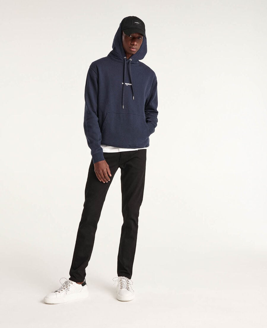 The Kooples H NAVY navy blue printed hoodie