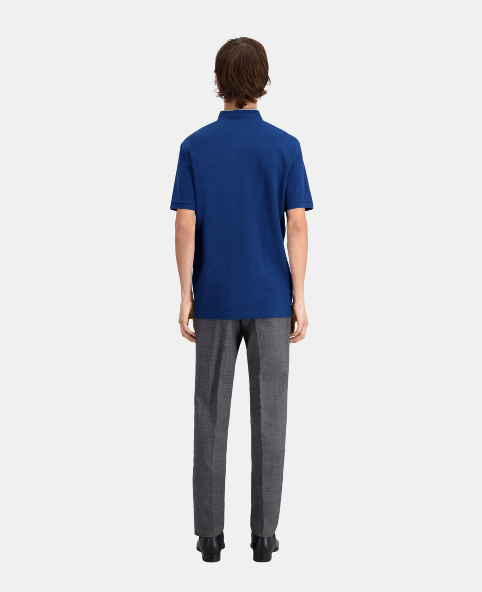 The Kooples MEN ROYAL BLUE - DARK NAVY navy blue cotton polo t-shirt