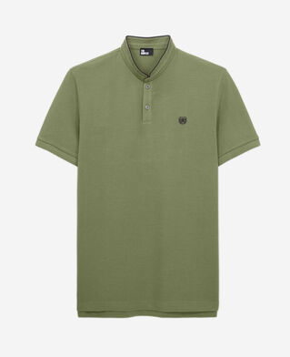 The Kooples H KAKI green officer collar polo shirt