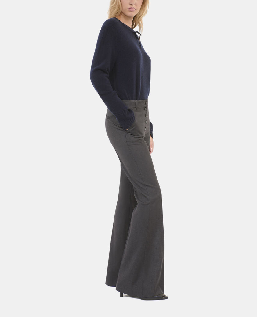 The Kooples WOMEN GREY grey flared wool pants