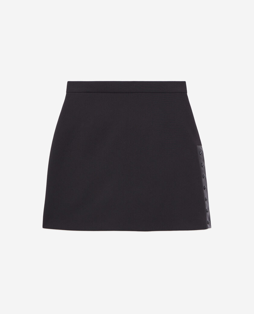 The Kooples FEMME BLACK jupe courte noire en crêpe