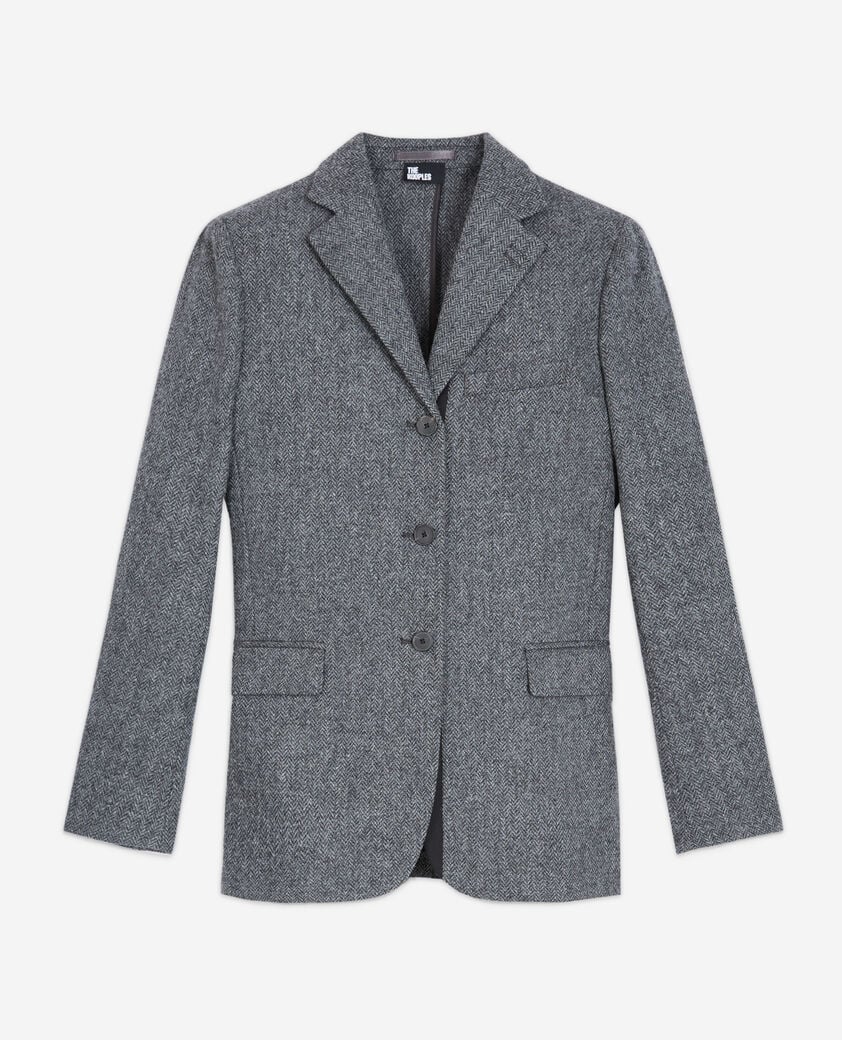 The Kooples F GREY wool jacket with gray motif