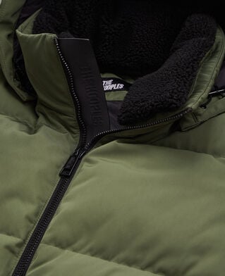 The Kooples H KAKI sleeveless hooded khaki puffer jacket