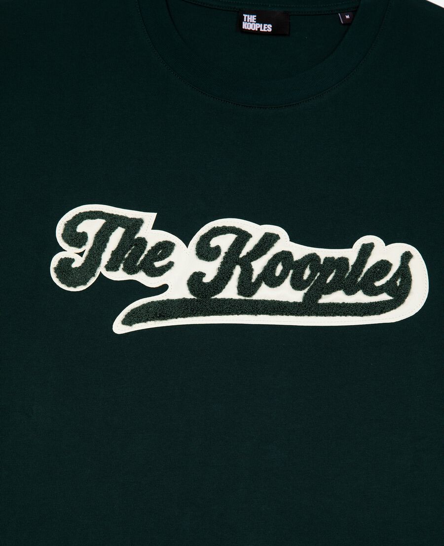 The Kooples MEN BOTTLE GREEN t-shirt with dark green patch