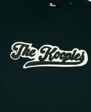 The Kooples MEN BOTTLE GREEN t-shirt with dark green patch