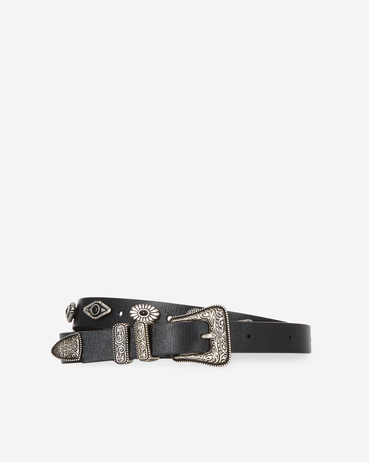 The Kooples UNISEX BLACK schwarzer ledergürtel