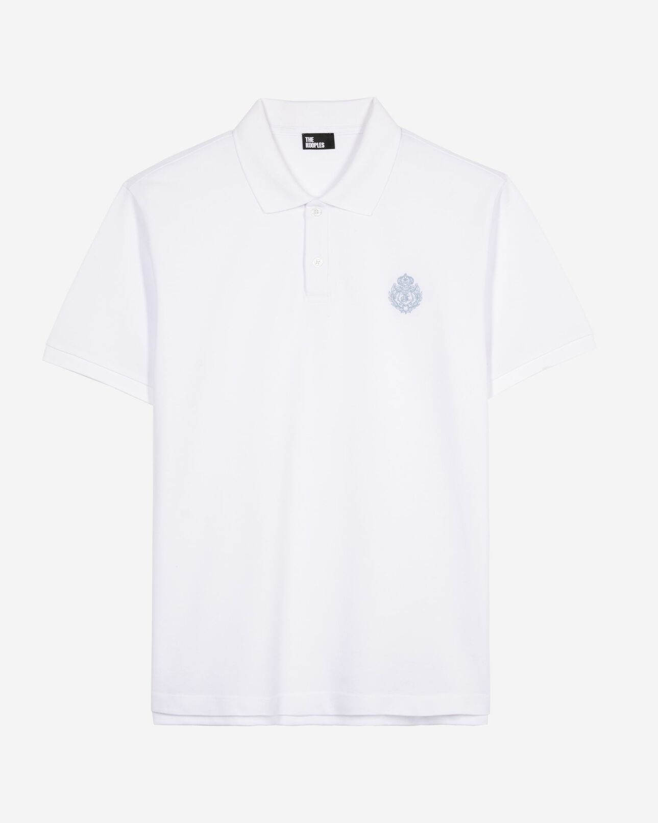 The Kooples HERREN WHITE piqué-poloshirt mit klassischem kragen weiß