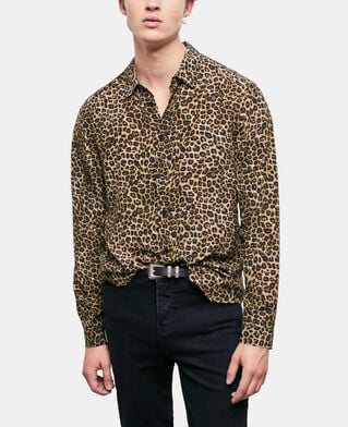 The Kooples HOMME LEOPARD chemise col classique en soie léopard