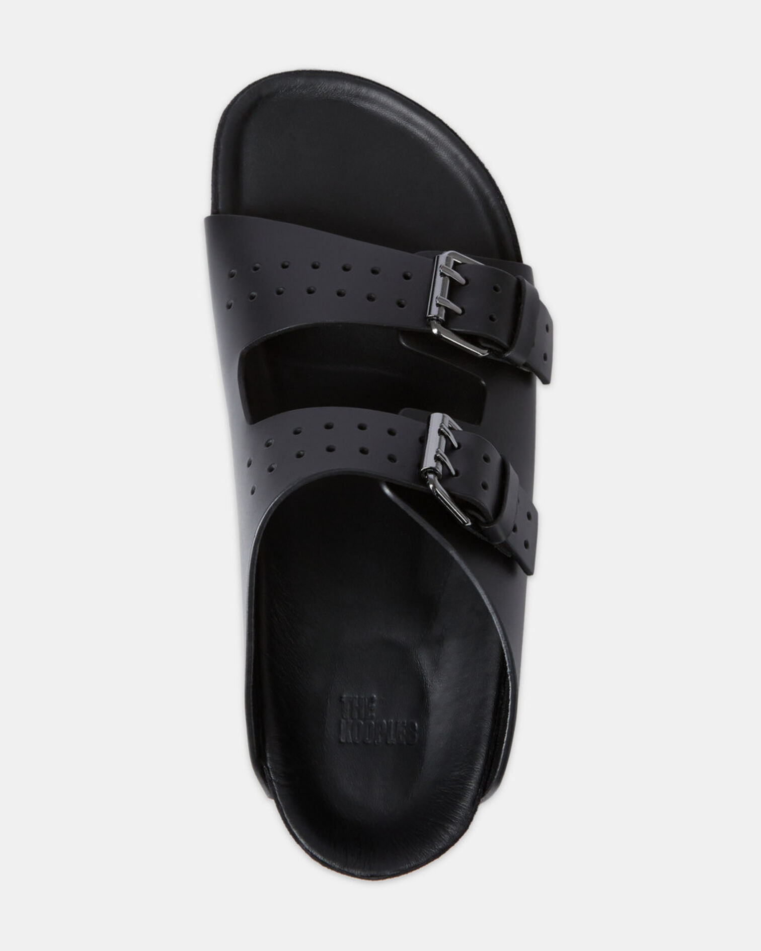 Black leather sandals, BLACK, hi-res image number null