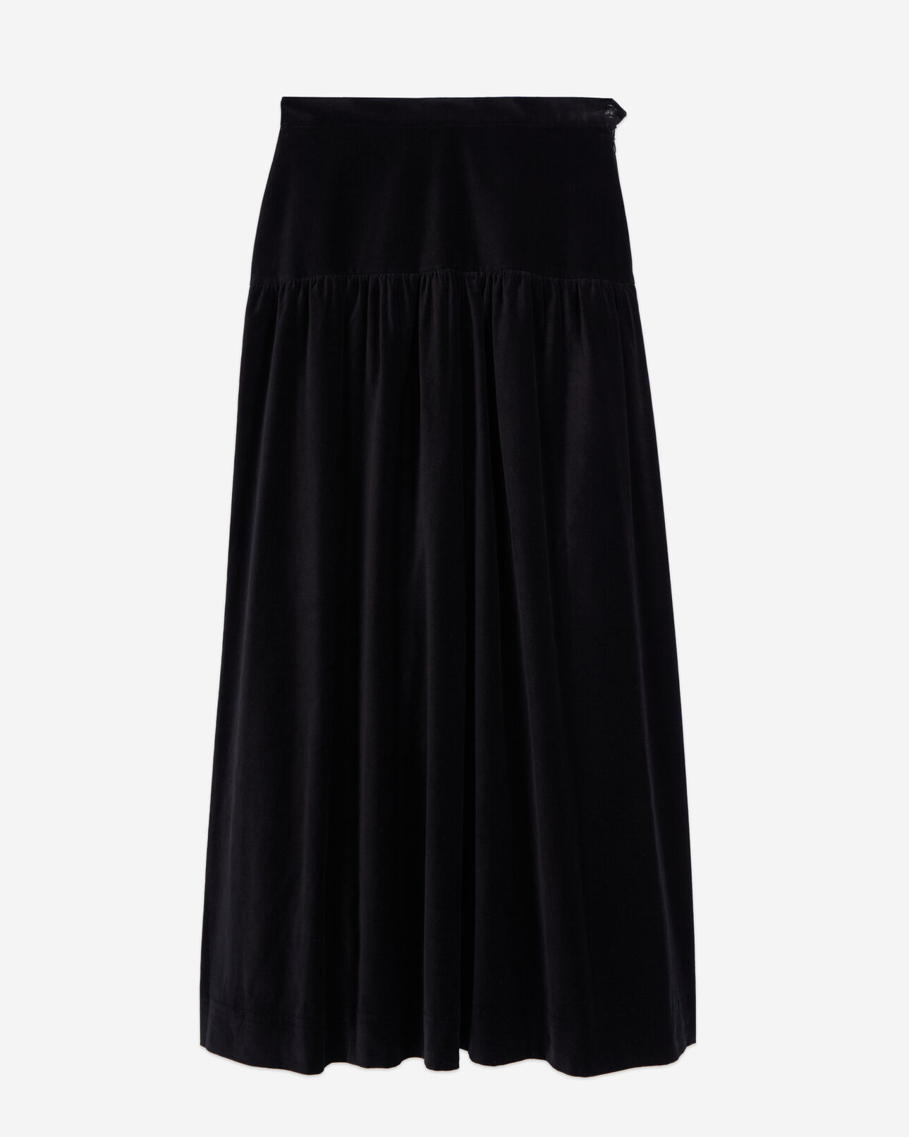 The Kooples WOMEN BLACK black velvet long skirt