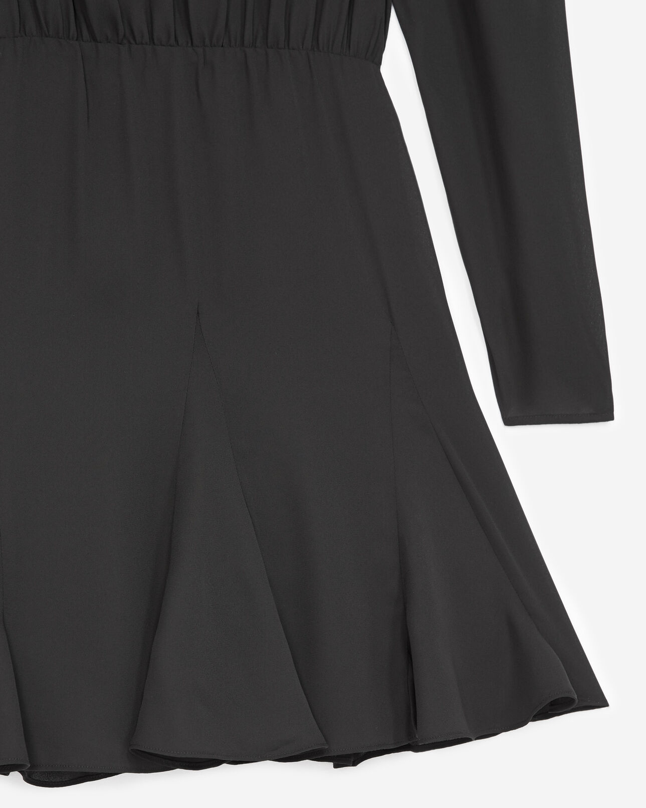 The Kooples FEMME BLACK robe courte noire à détail volanté