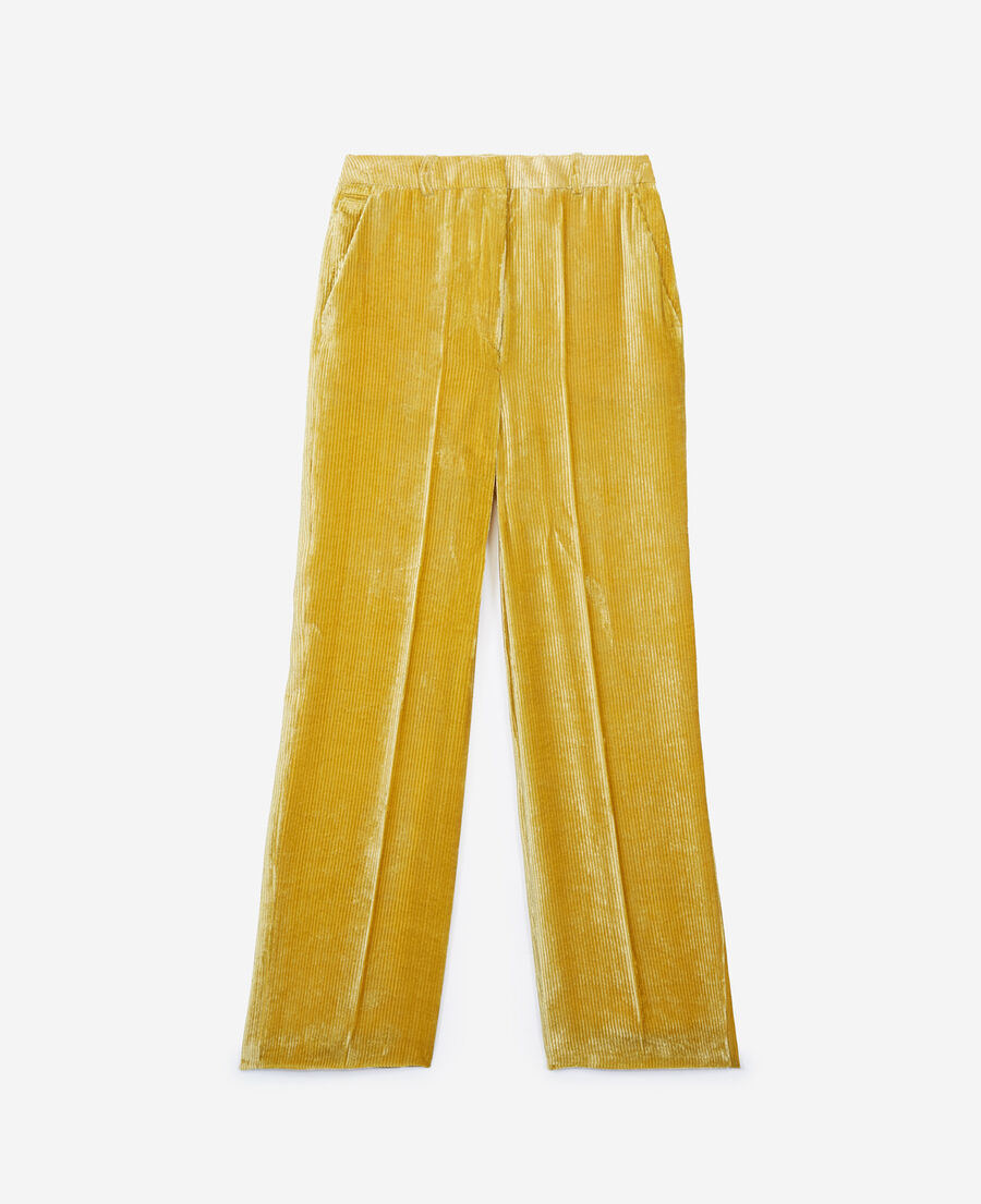 Yellow corduroy trousers | The Kooples - US