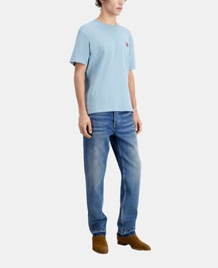 The Kooples MEN BLUE GREY blue t-shirt with dagger through heart embroidery