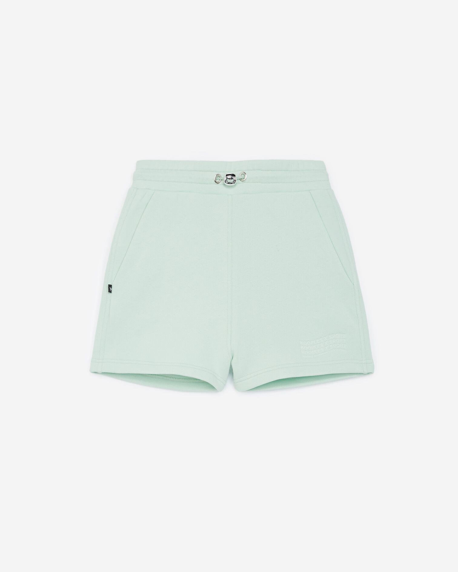 Green cotton shorts with embossed logo, MINT, hi-res image number null