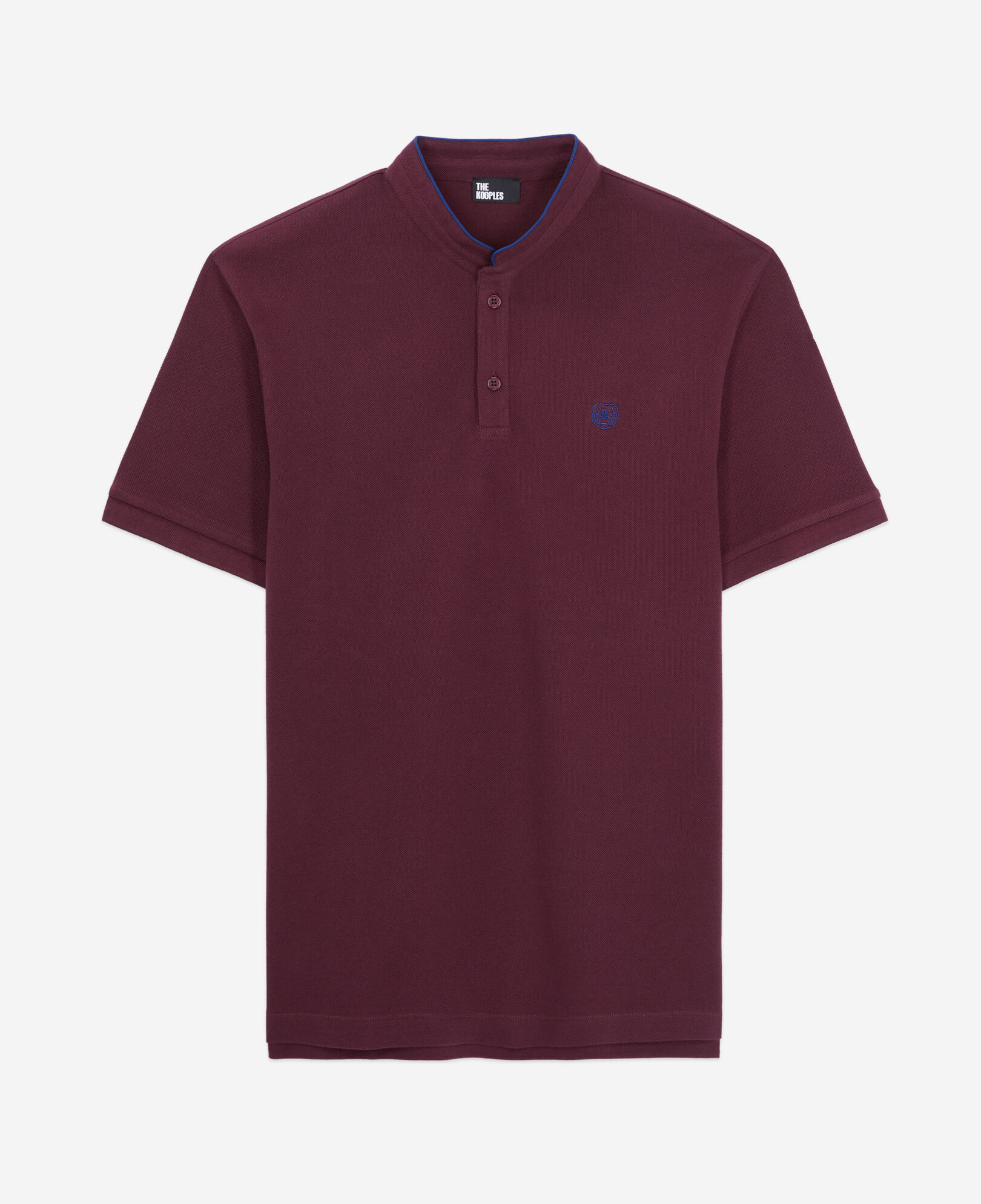 The Kooples MEN BORDEAUX burgundy cotton polo t-shirt