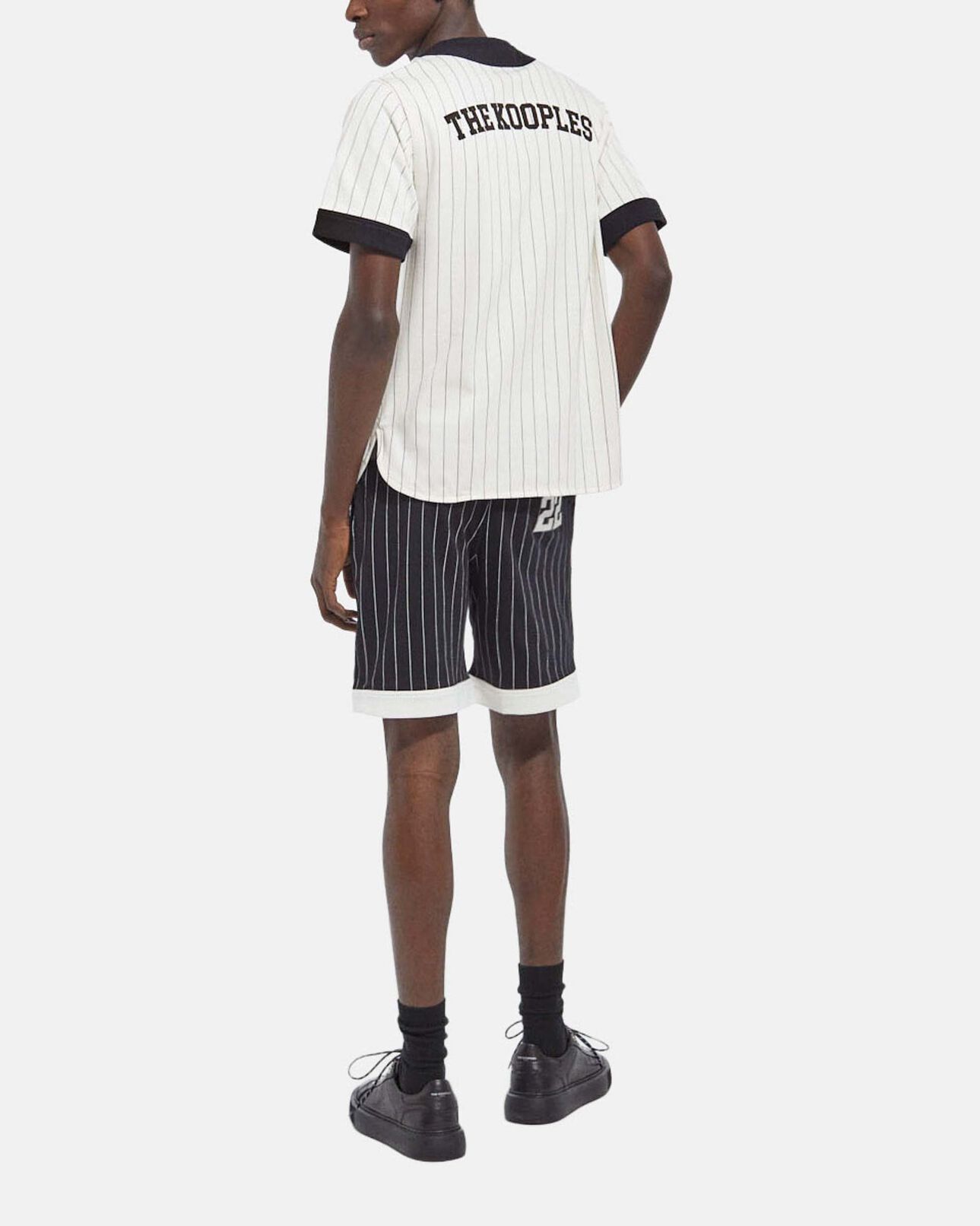 The Kooples MEN ECRU striped baseball t-shirt