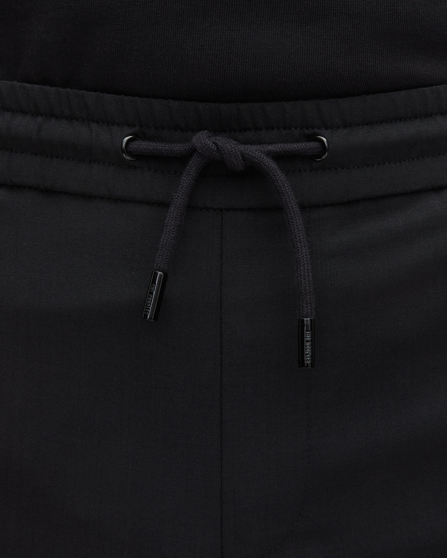 Black straight-cut wool pants , BLACK, hi-res image number null