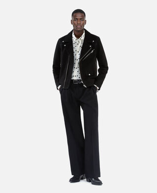 The Kooples MEN BLACK black nubuck biker jacket