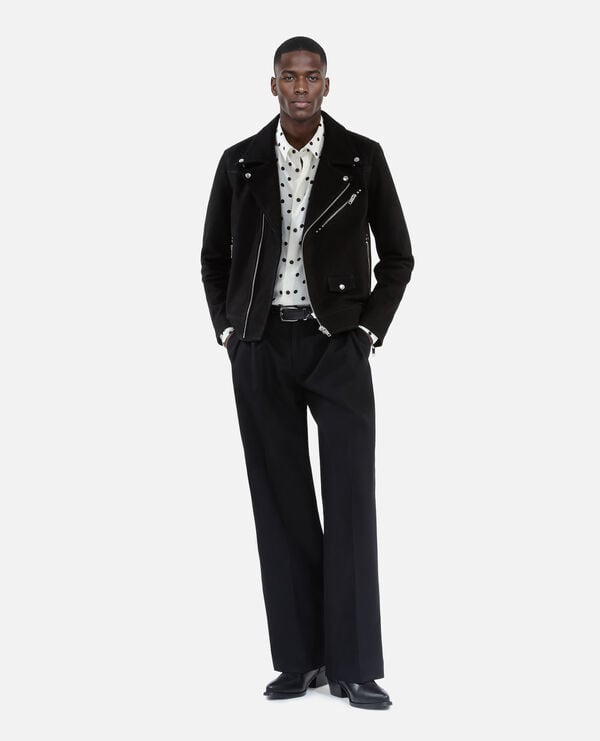 The Kooples MEN BLACK black nubuck biker jacket