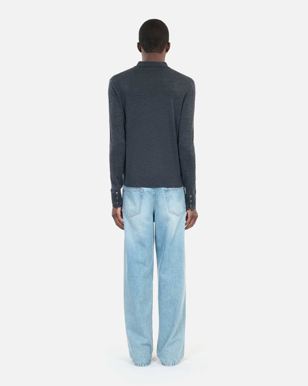 The Kooples HERREN ANTHRACITE MELANGE grauer pullover aus wolle