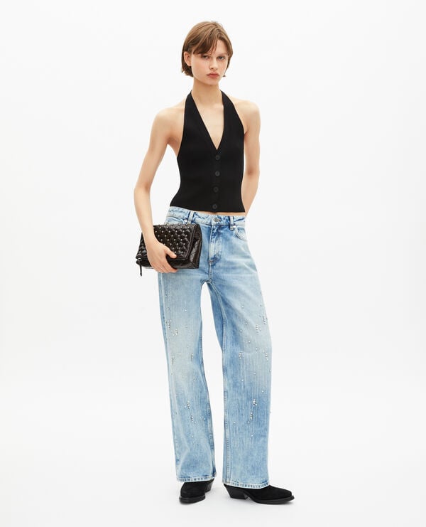 The Kooples WOMEN BLACK black mesh top