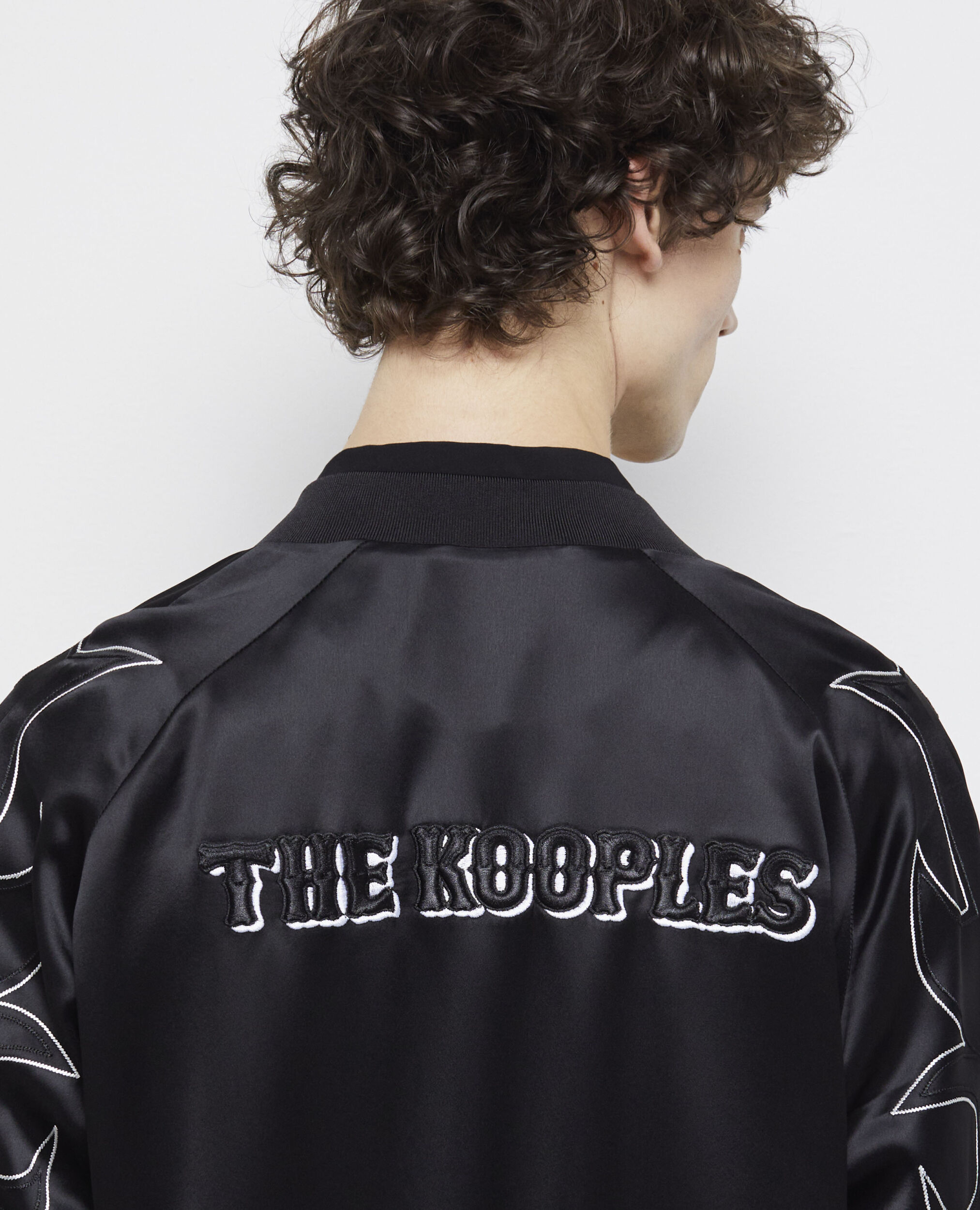 Black Teddy jacket with Western style embroidery