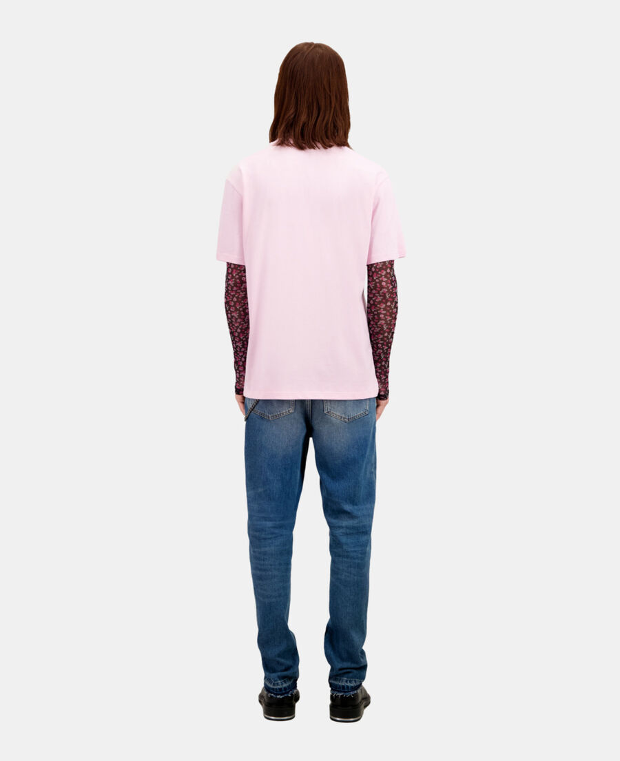 t-shirt homme rose avec logo