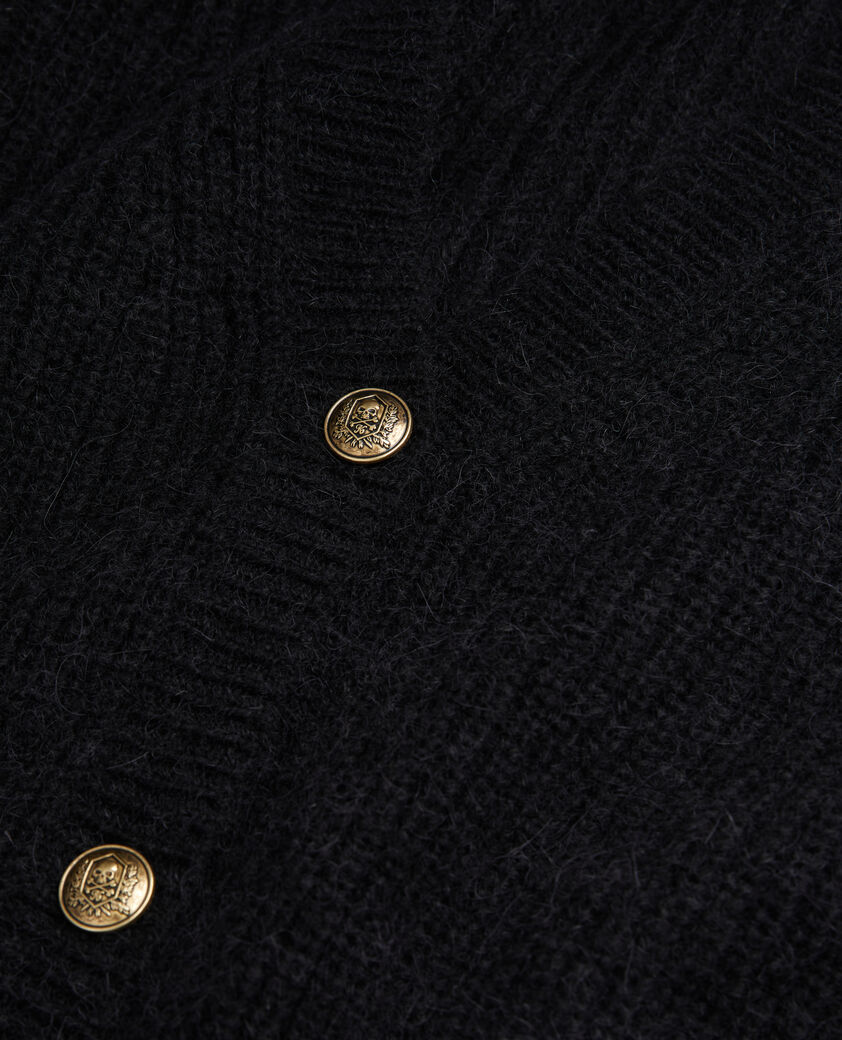 The Kooples WOMEN BLACK black wool-blend cardigan