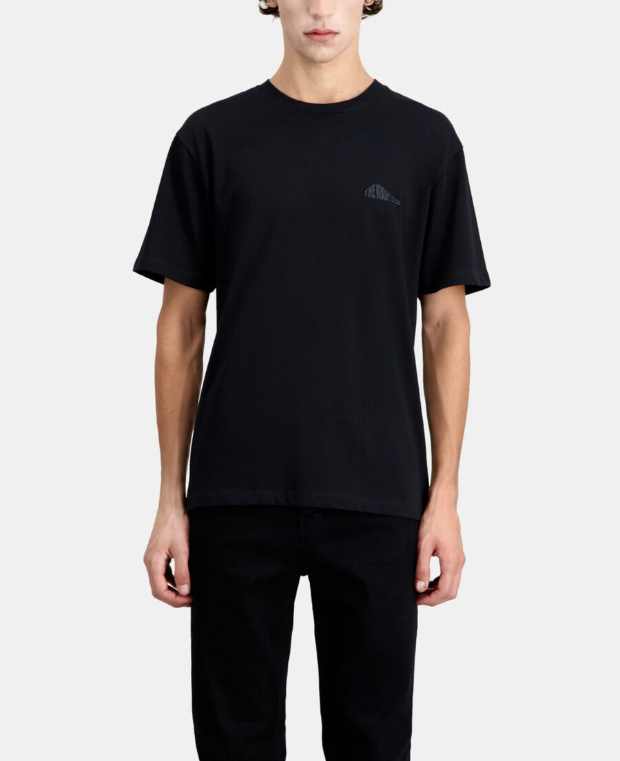 Men's black t-shirt with graphic logo serigraphy | The Kooples - UK