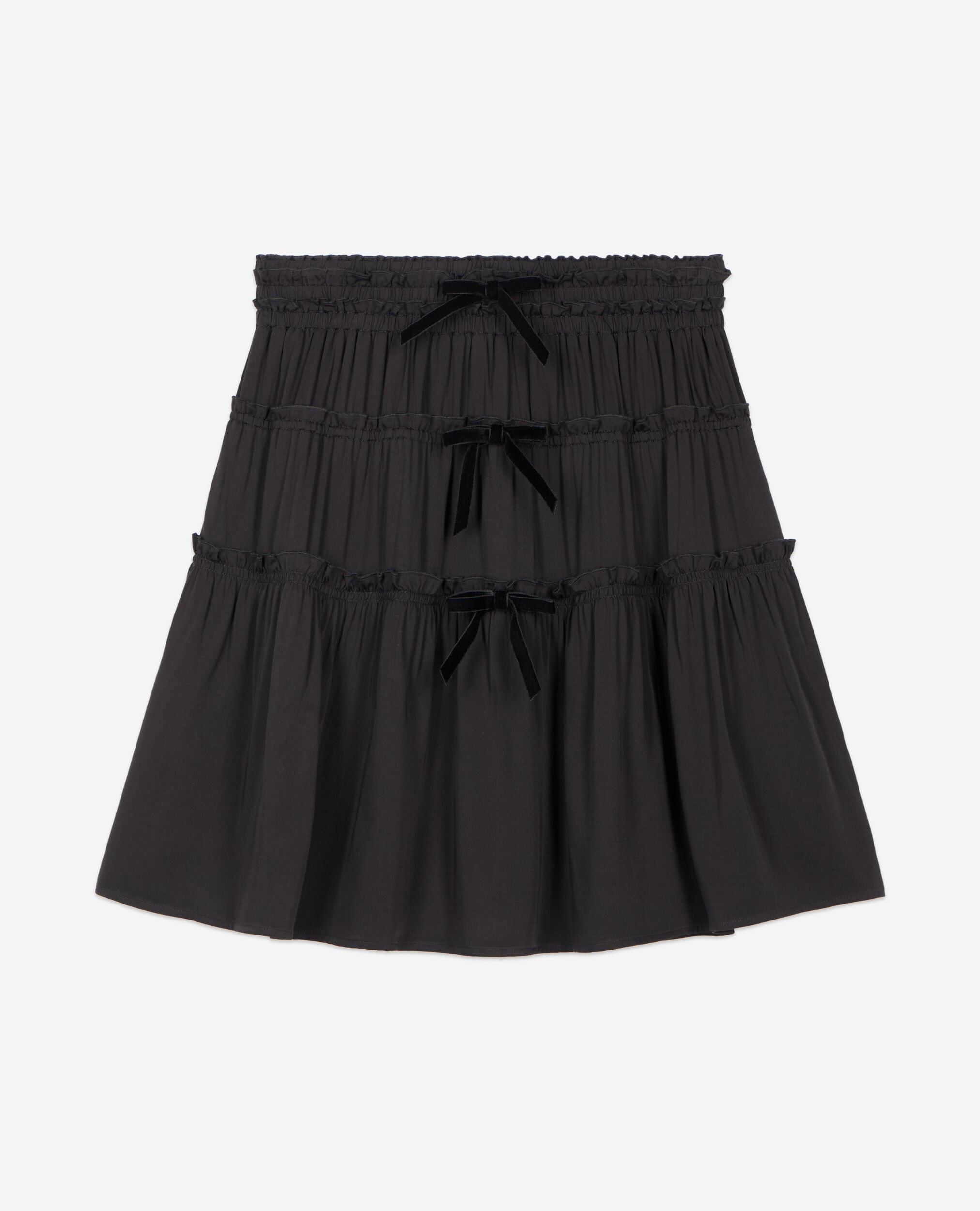 Jupe courte avec nœuds noire, BLACK, hi-res image number null