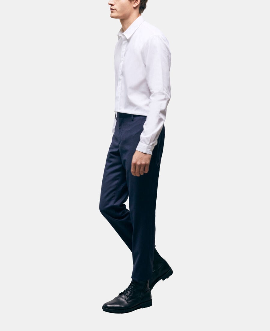 The Kooples HOMME NAVY pantalon de costume en laine bleu marine