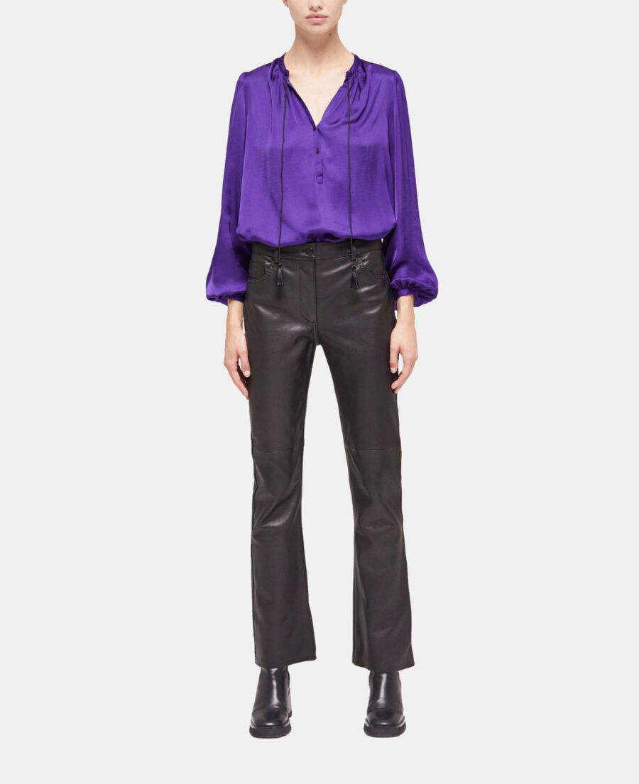 pantalón piel tachuelas negro