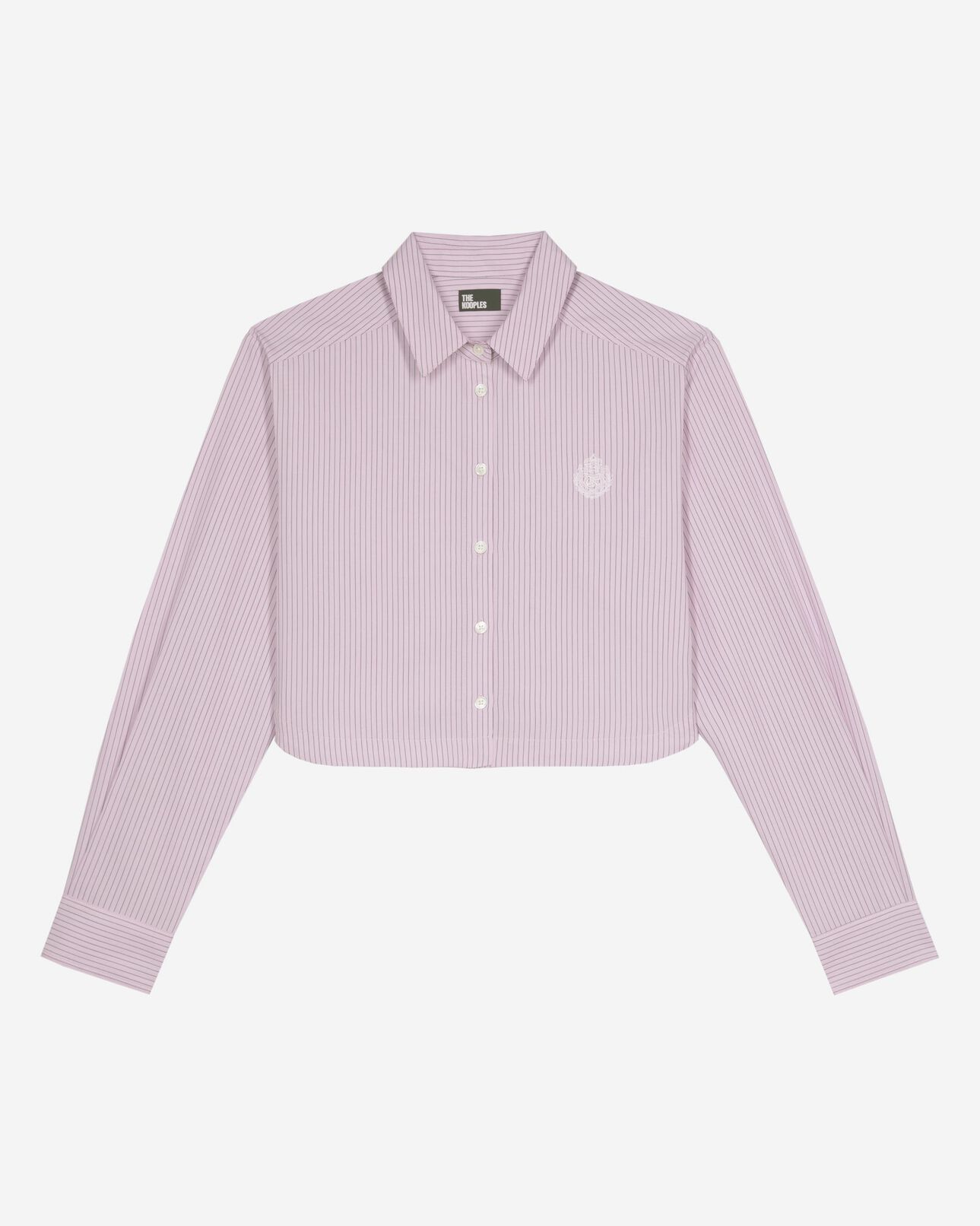 The Kooples WOMEN PINK BLACK pink poplin striped shirt