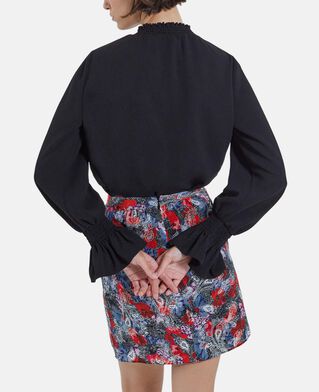 The Kooples FEMME RED jupe courte en soie imprimé fleuri