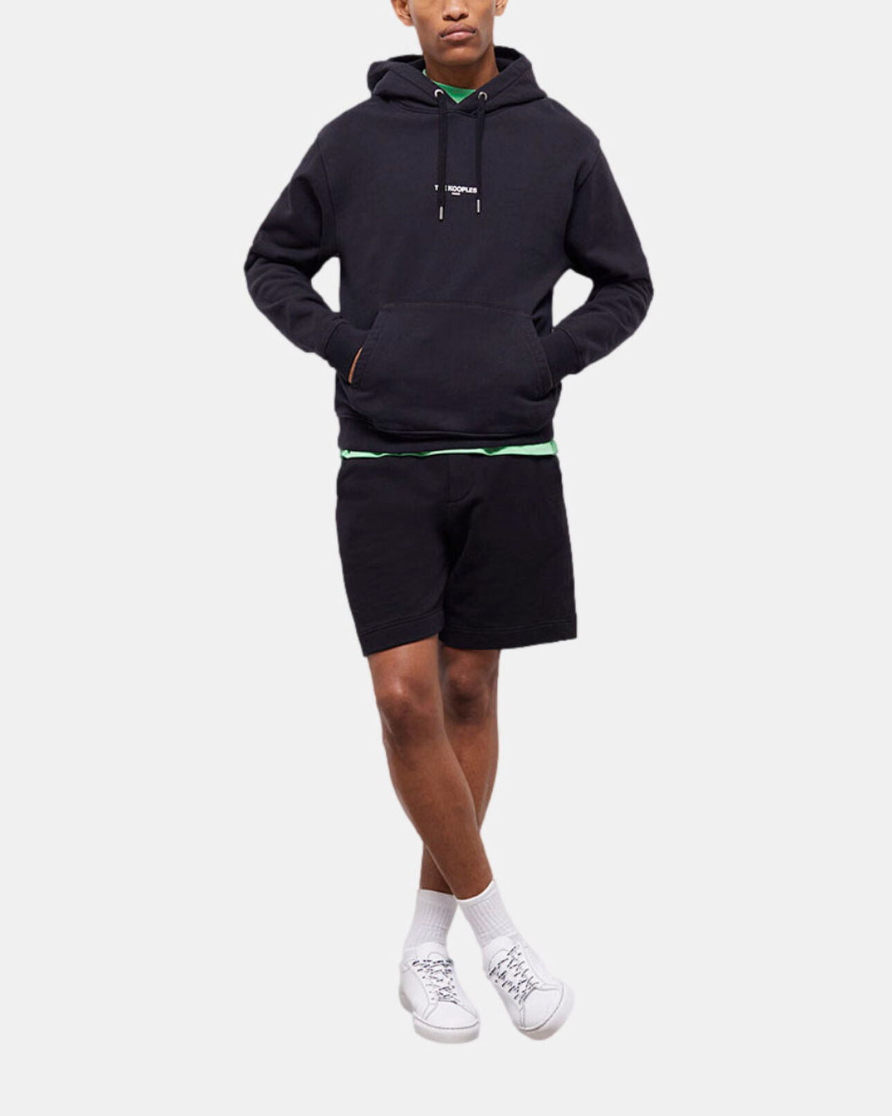 The Kooples HOMBRE BLACK pantalones cortos muletón negros