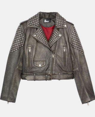 The Kooples F BLACK studded black leather jacket
