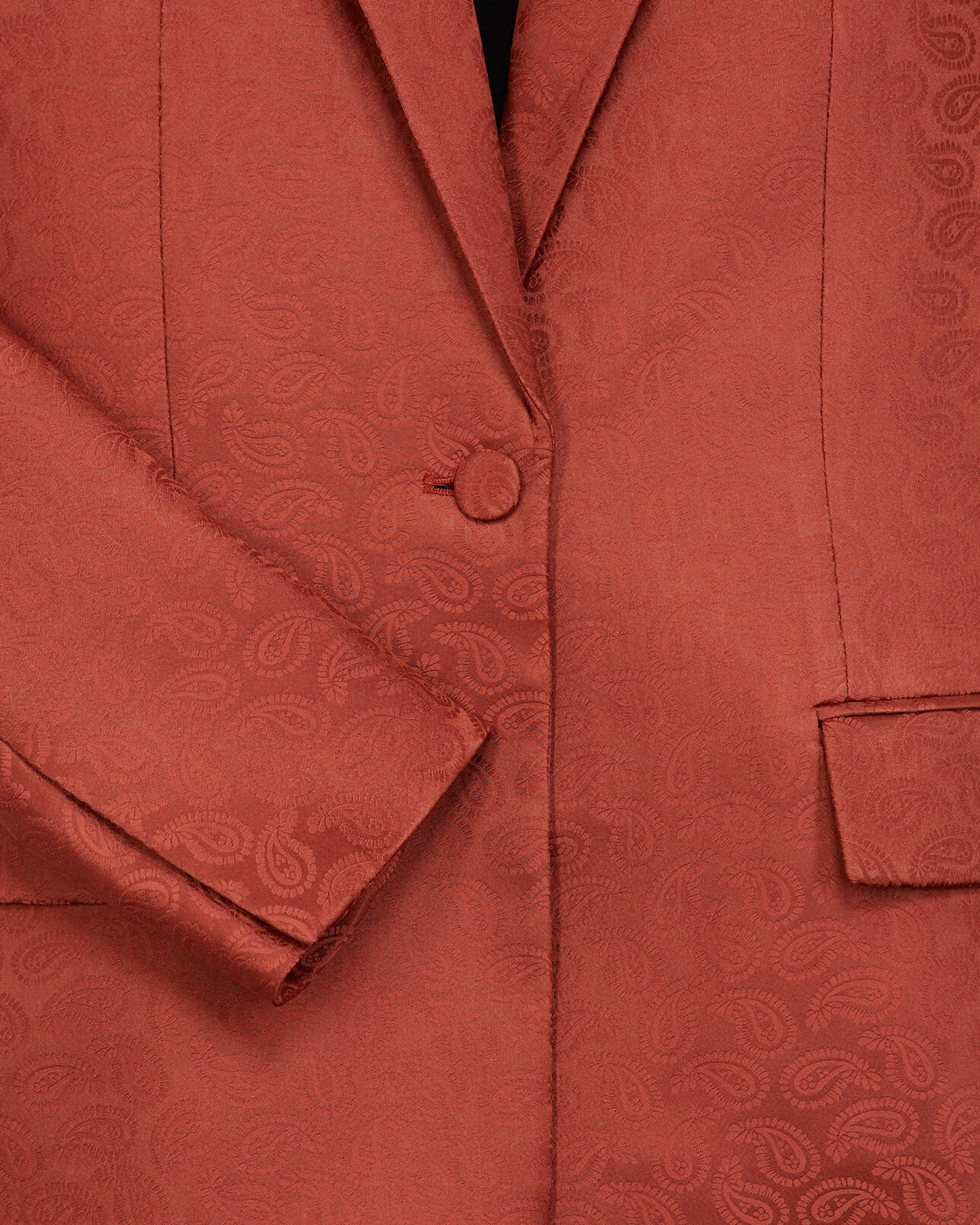 The Kooples DAMEN PINK satinierter blazer aus rosa jacquardgewebe