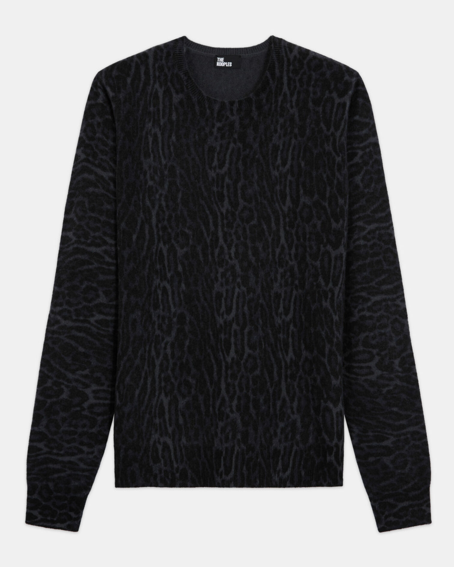 Leopard print cashmere sweater, BLACK GREY, hi-res image number null