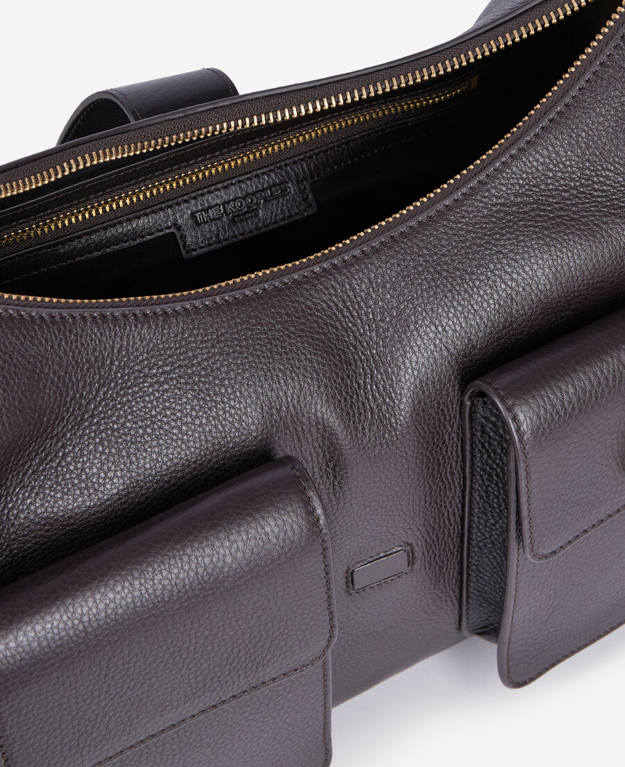 The Kooples WOMEN BROWN brown leather amelia xl bag