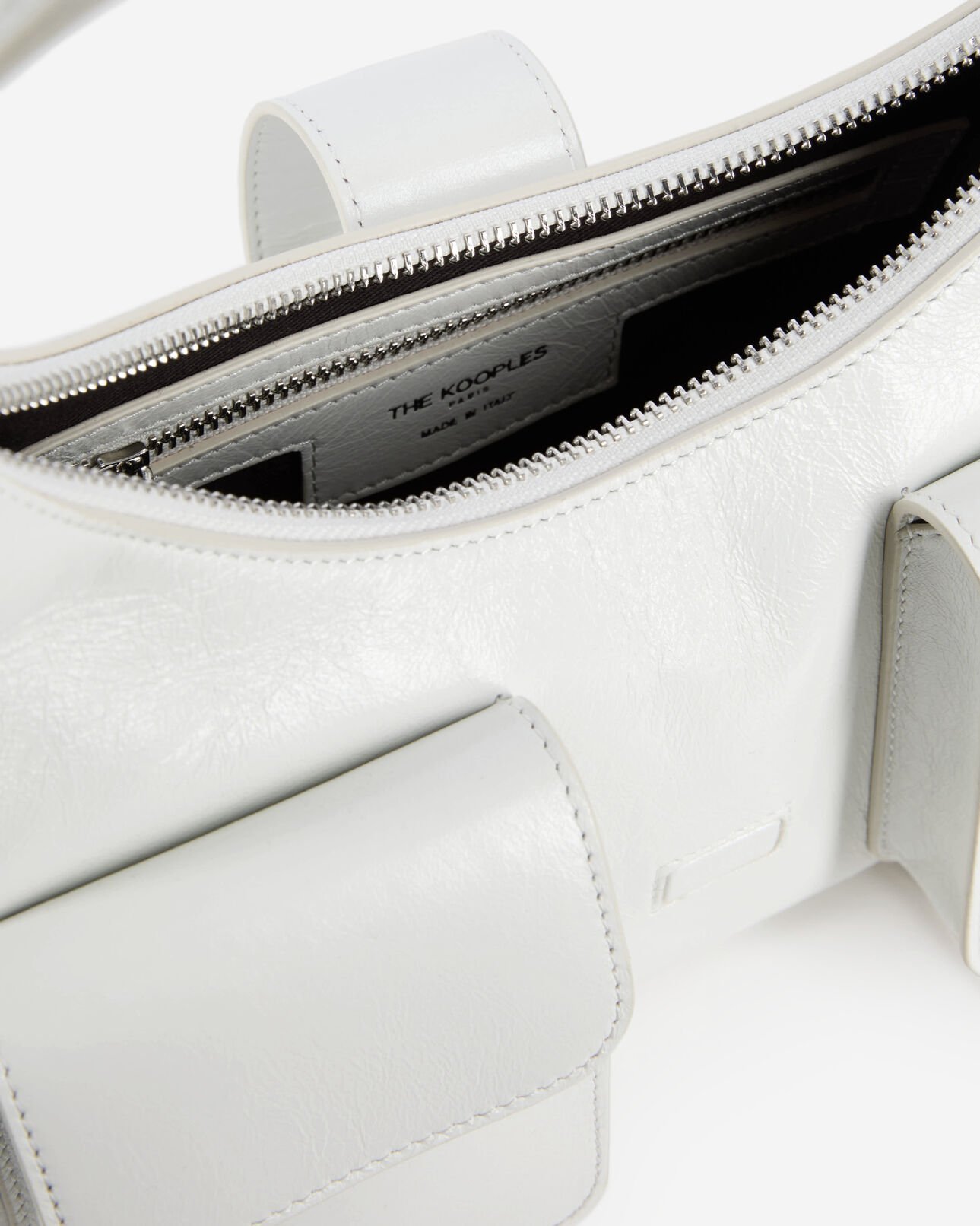 The Kooples FEMME WHITE sac amelia en cuir craquelé blanc