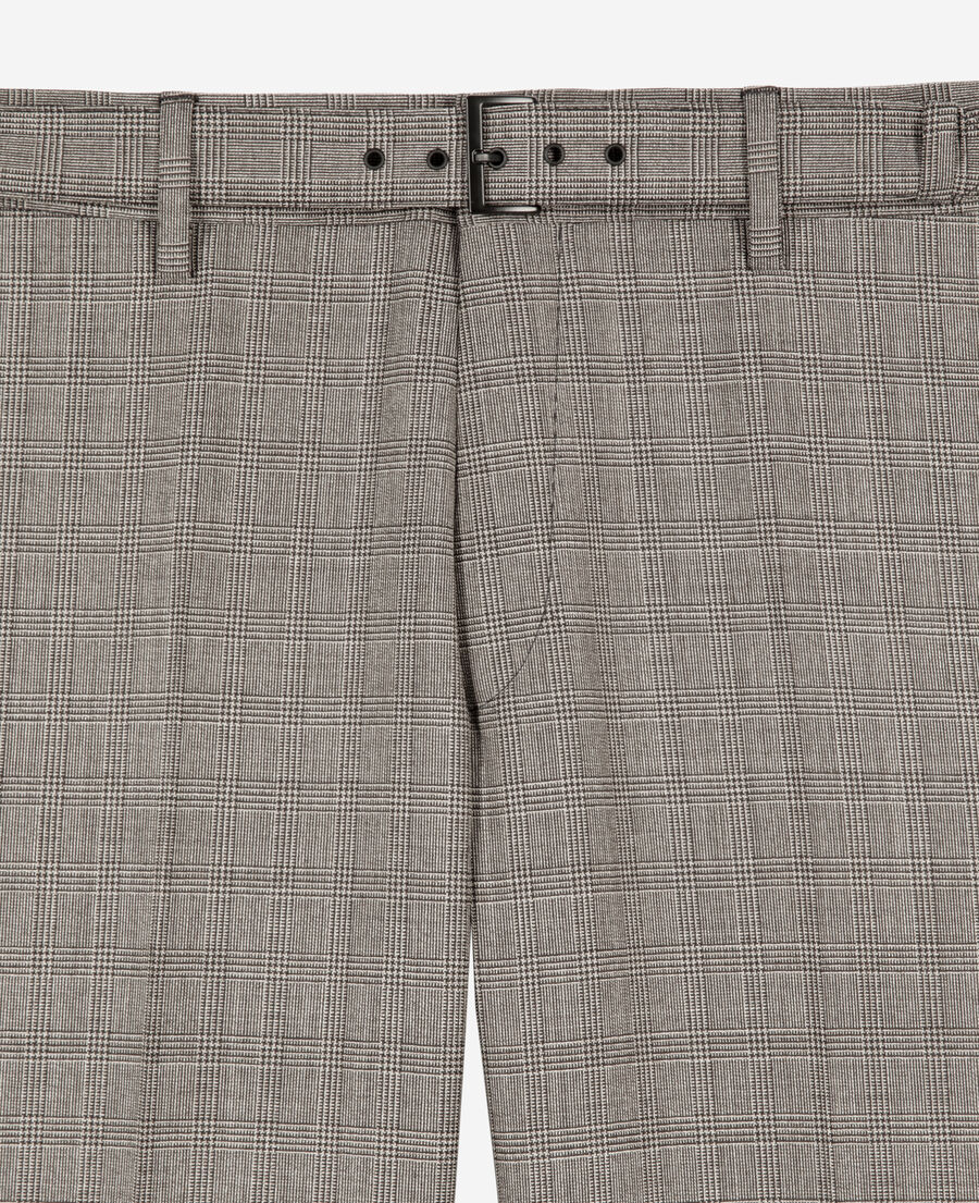 The Kooples MEN BEIGE MELANGE prince of wales beige wool suit pants
