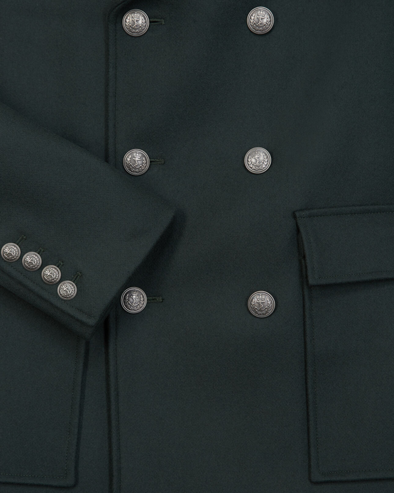 The Kooples HOMME DARK GREEN manteau vert bouteille laine croisé