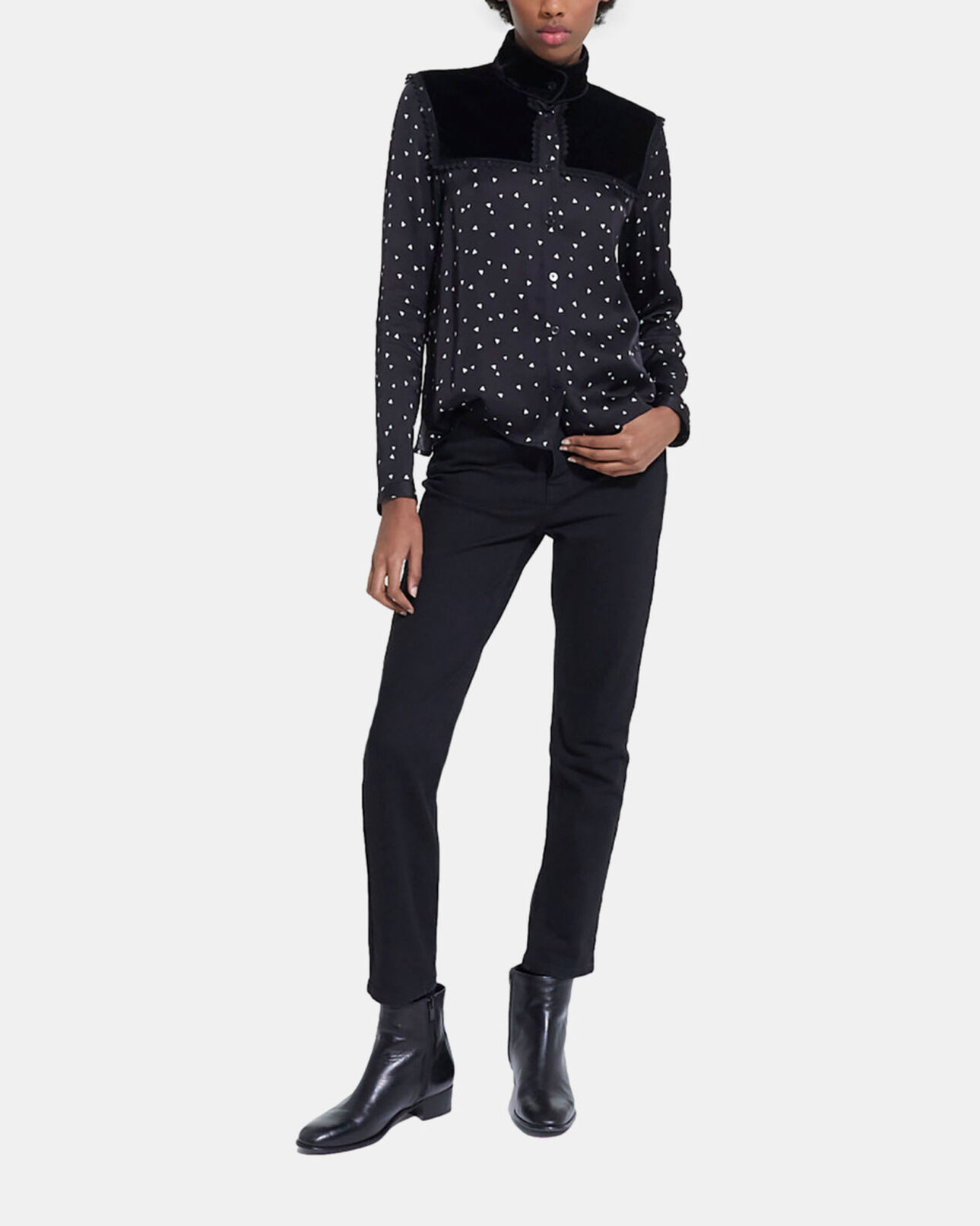 The Kooples DAMEN BLACK hemd mit print