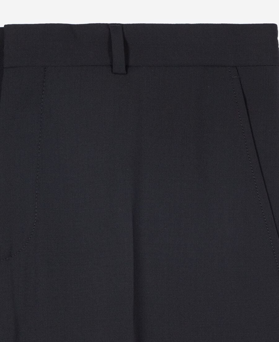 The Kooples HOMME DARK NAVY pantalon de costume droit en laine marine