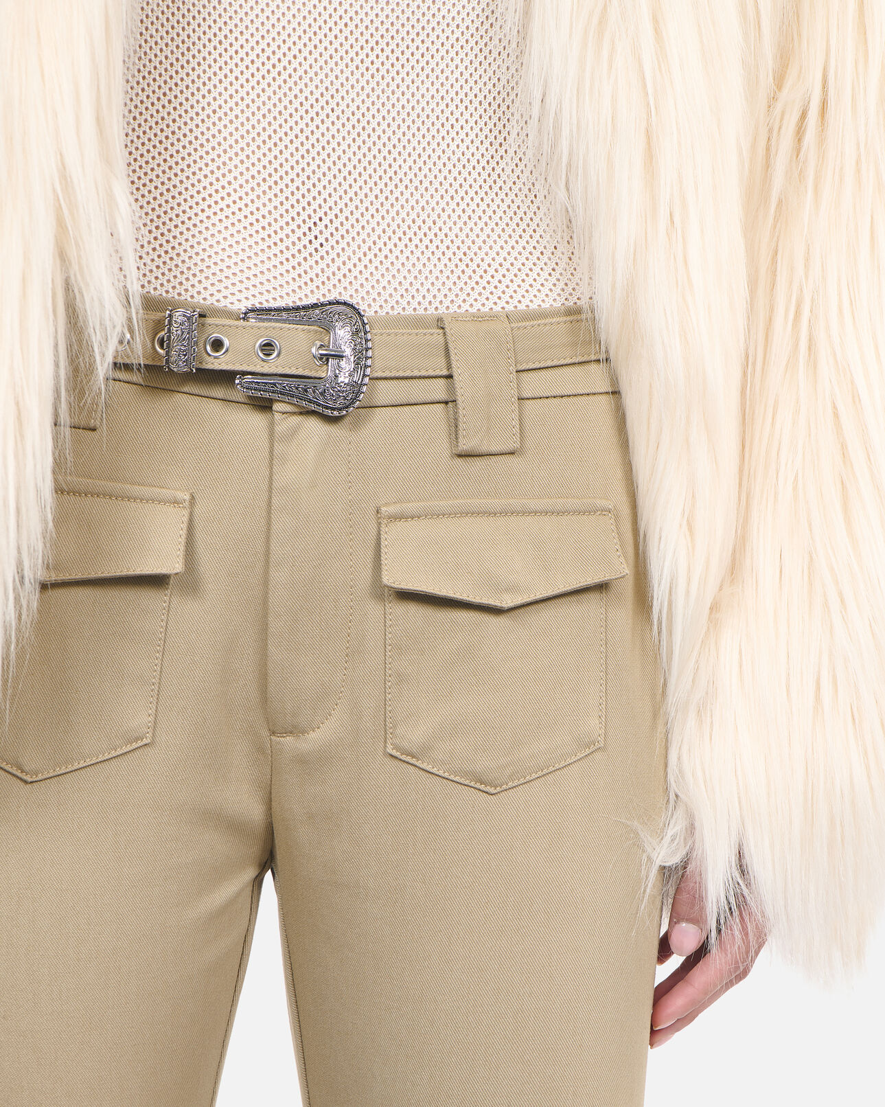 The Kooples MUJER BEIGE pantalón beige acampanado