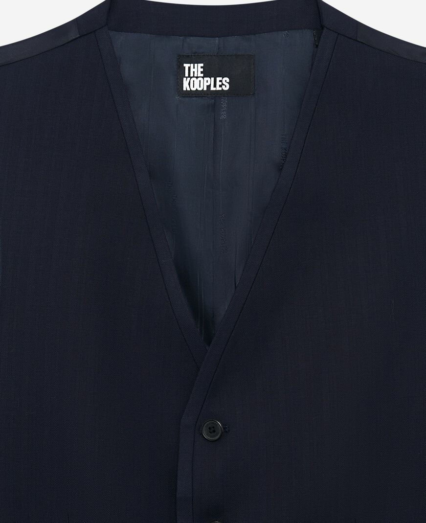 The Kooples MEN DARK NAVY navy blue wool suit vest