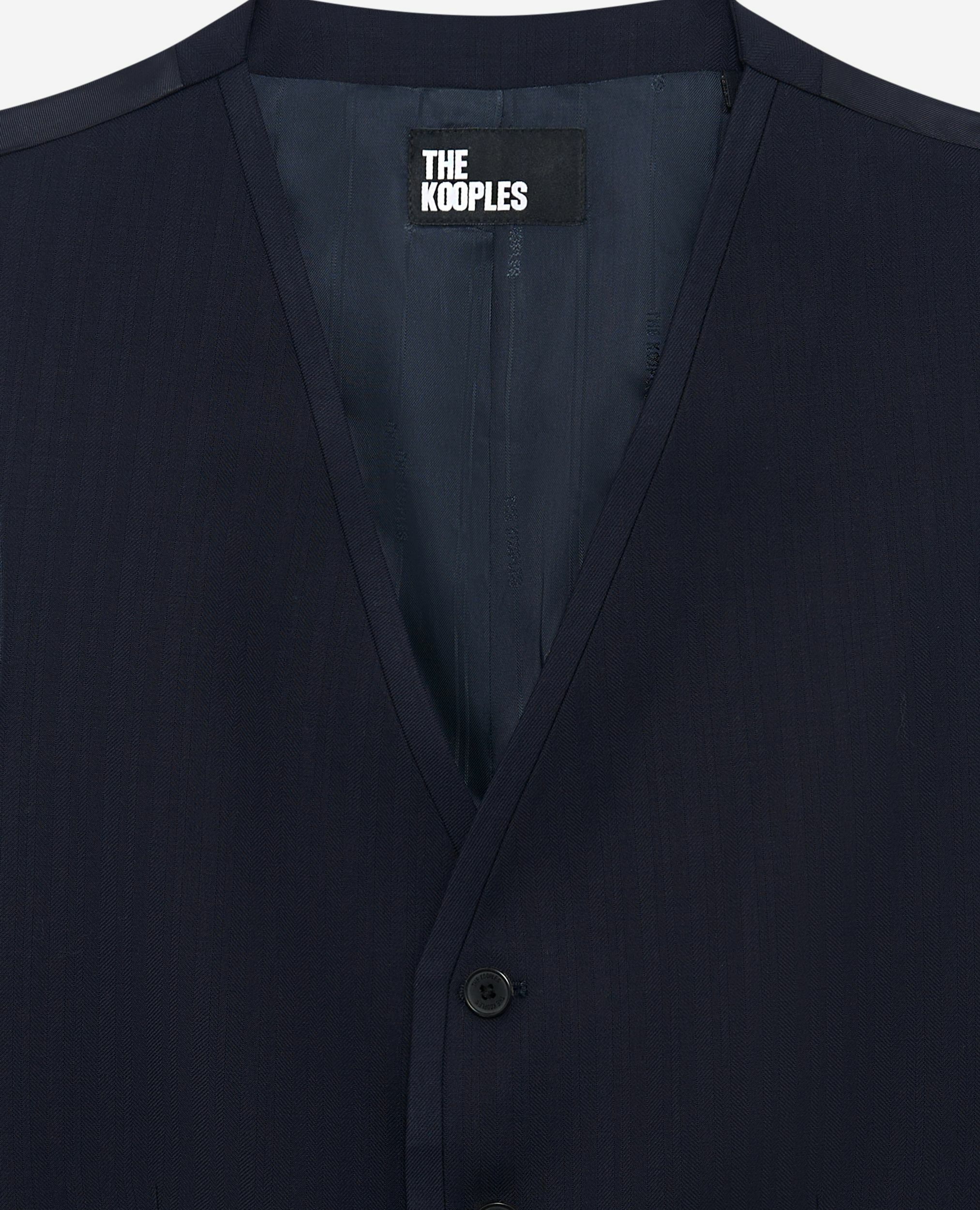 Navy blue wool suit vest, DARK NAVY, hi-res image number null