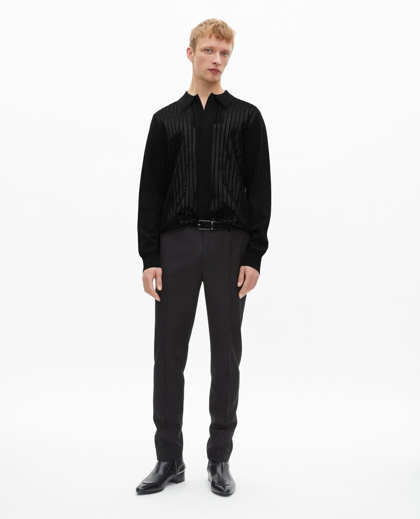 The Kooples HOMME BLACK cardigan à sequins noir
