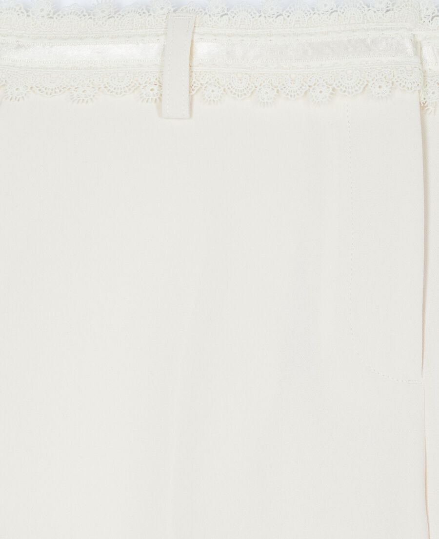 The Kooples WOMEN OFF WHITE ecru wide-leg pants