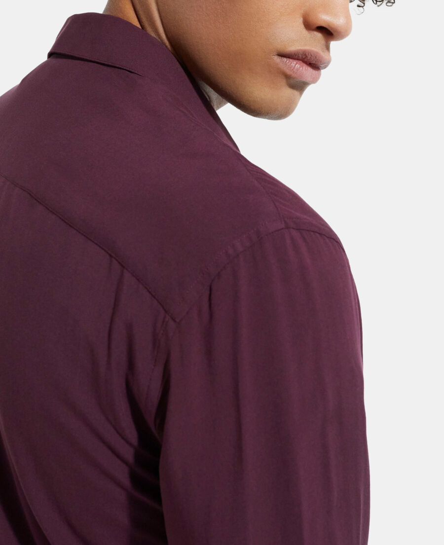 red shirt with classic collar